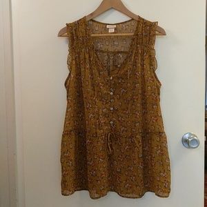 Floral Tie Waist Blouse